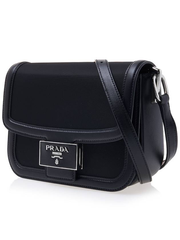 emblem buckle nylon cross bag black - PRADA - 3