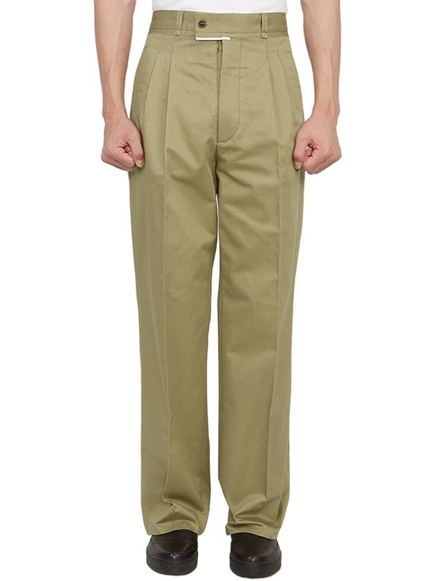 Men's Gabardine Cotton Straight Pants Beige - MAISON MARGIELA - BALAAN 2