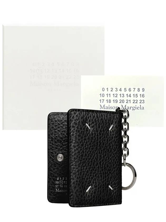 4 Stitch Keyring Card Wallet Black - MAISON MARGIELA - BALAAN 8