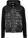 Men's Logo Patch Hooded Padded Cardigan Black - MONCLER - BALAAN 2