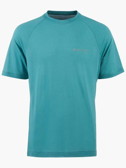 Men's Groa Logo Technical Short Sleeve T-Shirt Teal Blue - KLATTERMUSEN - BALAAN 2