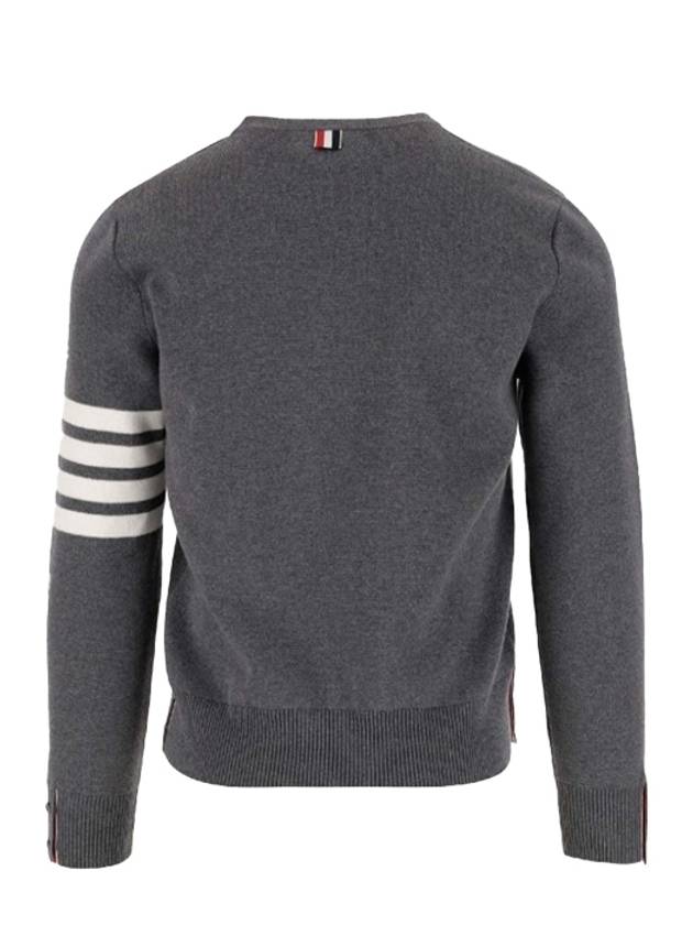 4 Bar Armband Milano Stitch Knit Top Mid Grey - THOM BROWNE - BALAAN 4