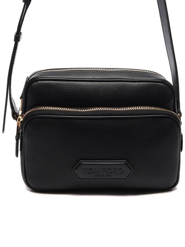 Logo Leather Cross Messenger Bag Black - TOM FORD - BALAAN.