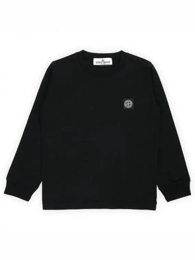 Stone Kids Logo Patch Long Sleeve T Shirt Black 801620447 V0029 10 12A 271346 1053786 - STONE ISLAND - BALAAN 1