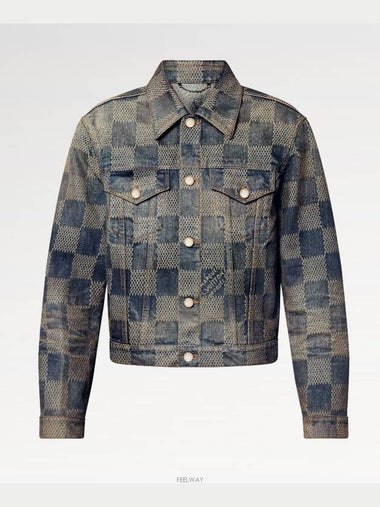 1AFWW5 Damier washed denim jacket - LOUIS VUITTON - BALAAN 1