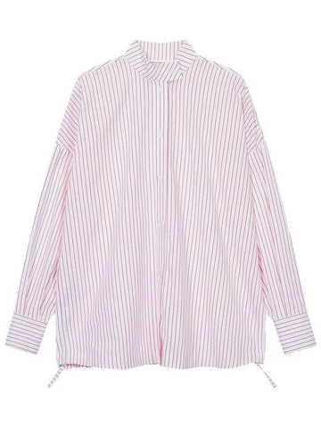 Women s Drawstring Stripe Pattern Shirt Red 271980 - EMPORIO ARMANI - BALAAN 1