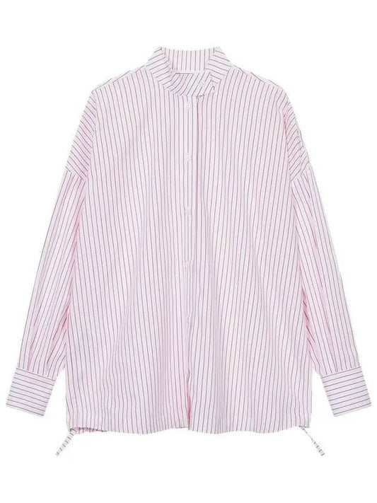 Women s Drawstring Stripe Pattern Shirt Red 271980 - EMPORIO ARMANI - BALAAN 1