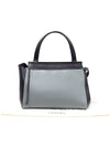 Celine 172603 Black Emerald Green Two tone Calfskin Silver Clad EDGE Large Tote Bag - CELINE - BALAAN 2