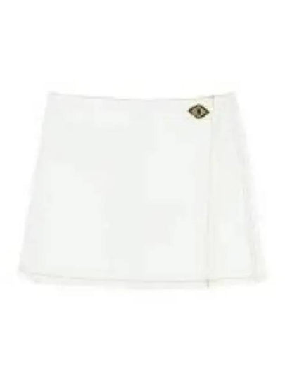 Wrap Denim A-Line Skirt White - GANNI - BALAAN 2