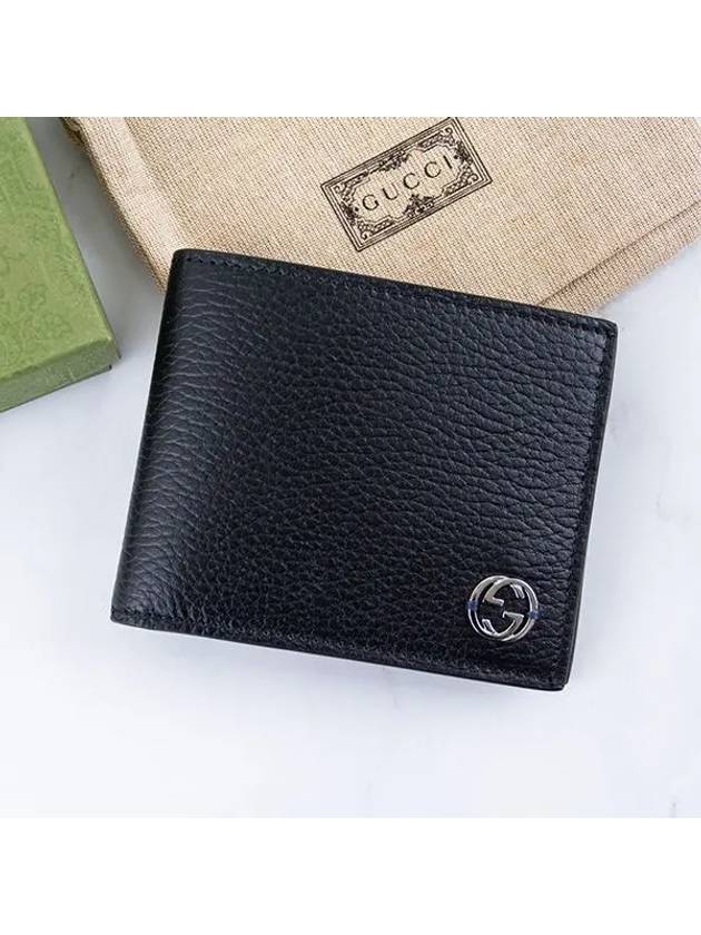 GG Interlocking Two Tone Half Wallet Black - GUCCI - BALAAN 4