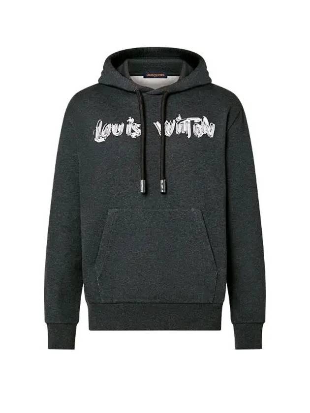 Printed cotton hoodie dark gray 1AF384 - LOUIS VUITTON - BALAAN 1