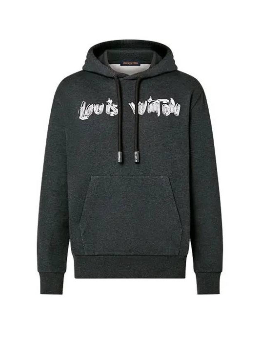 Printed cotton hoodie dark gray 1AF384 - LOUIS VUITTON - BALAAN 1