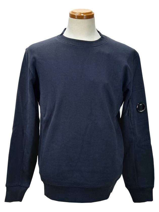 Diagonal Raised Fleece Sweatshirt Navy - CP COMPANY - BALAAN 2