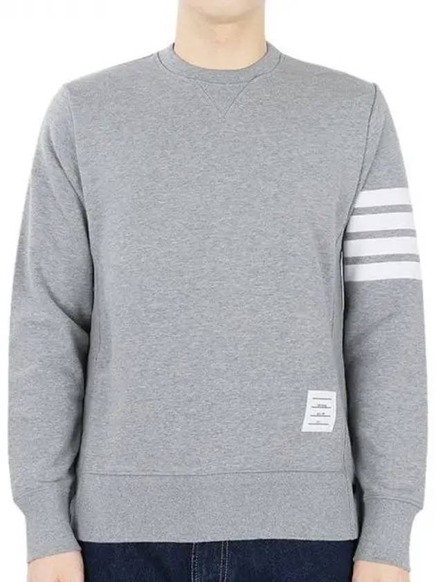 Men's Diagonal Armband Crew Neck Classic Sweatshirt Grey - THOM BROWNE - BALAAN 2