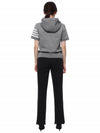 Double Face 4 Bar Short Sleeve Hoodie Grey - THOM BROWNE - BALAAN 6