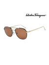 Aviator Metal Sunglasses Gold - SALVATORE FERRAGAMO - BALAAN 3