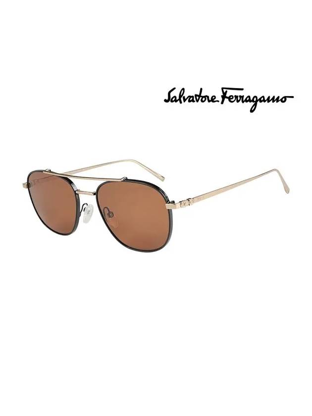 Aviator Metal Sunglasses Gold - SALVATORE FERRAGAMO - BALAAN 3