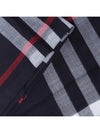 Check Lightweight Wool Silk Scarf Navy - BURBERRY - BALAAN 6