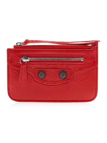 Le Cagole Lambskin Card Wallet Red - BALENCIAGA - BALAAN 1