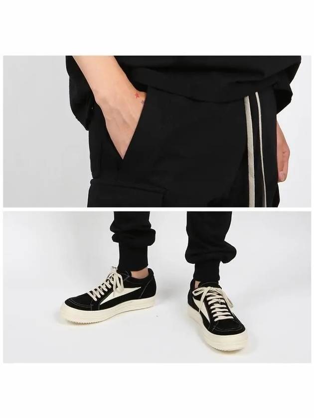 Slim Cut Cargo Cotton Track Pants Black - RICK OWENS - BALAAN 8