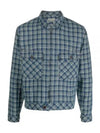 Double RL Indigo Check Linen Cotton Shirt Jacket Blue - POLO RALPH LAUREN - BALAAN 2