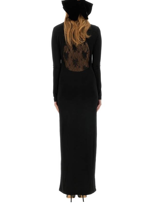 LONG DRESS WITH LACE INSERT - NINA RICCI - BALAAN 3