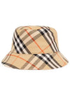 Check Cotton Blend Bucket Hat Beige - BURBERRY - BALAAN 2