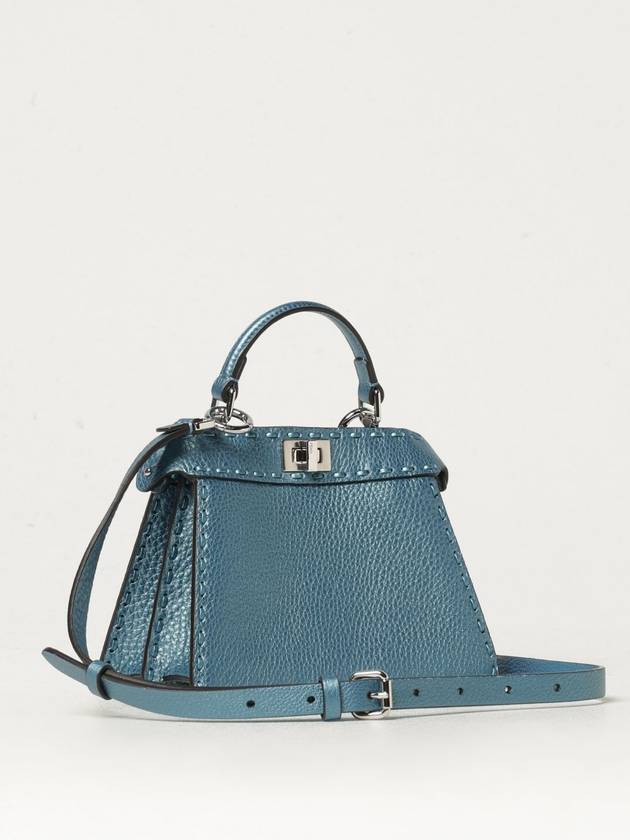 Peekaboo ISeeU Petite Tote Bag Blue - FENDI - BALAAN 4