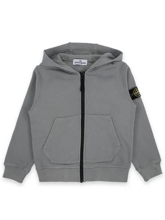 Kids Wappen Patch Zip-Up Hoodie Grey - STONE ISLAND - BALAAN 3