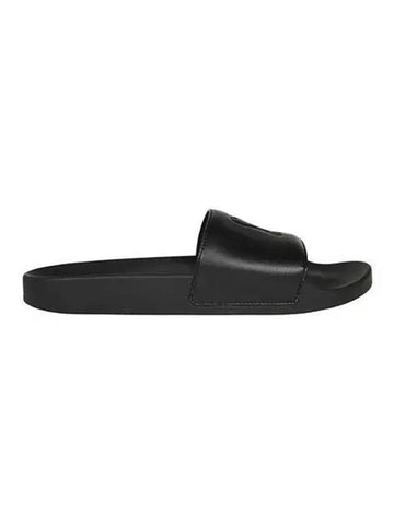 slippers men heart logo black - AMI - BALAAN 1