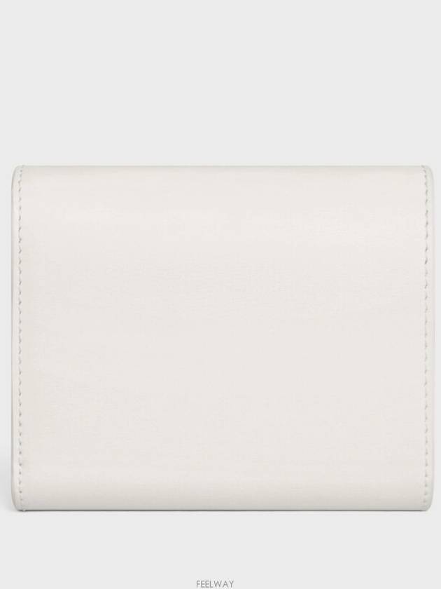 Shiny Triomphe Small Calfskin Half Wallet White - CELINE - BALAAN 5