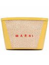 Tropicalia Raffia Leather Logo Pouch Bag Yellow - MARNI - BALAAN 2