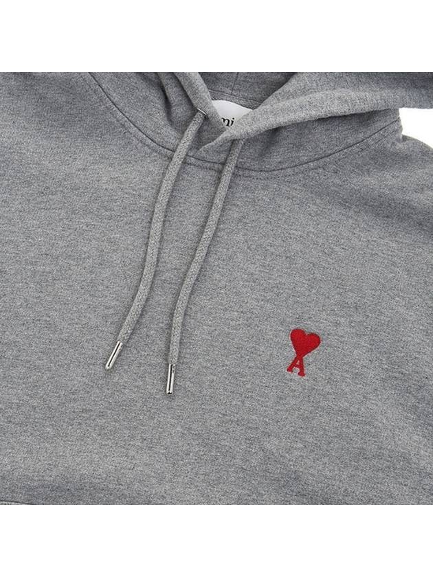 Heart Small Logo Hoodie Grey - AMI - BALAAN 7