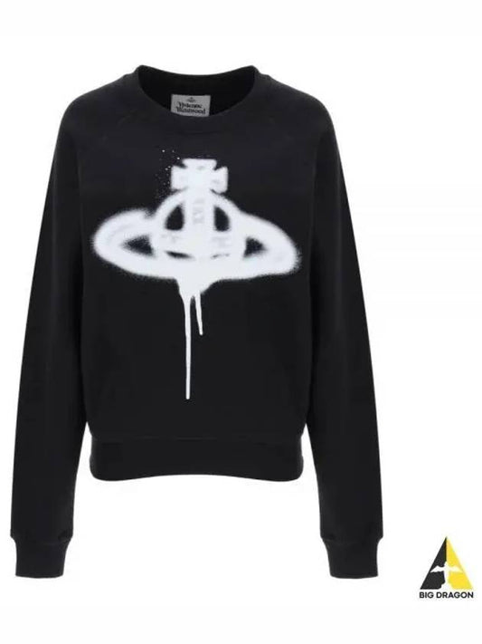 Spray ORB Raglan Sweatshirt Black - VIVIENNE WESTWOOD - BALAAN 2