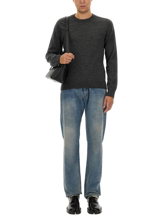 Elbow Patch Crew Neck Knit Top Charcoal - MAISON MARGIELA - BALAAN 3