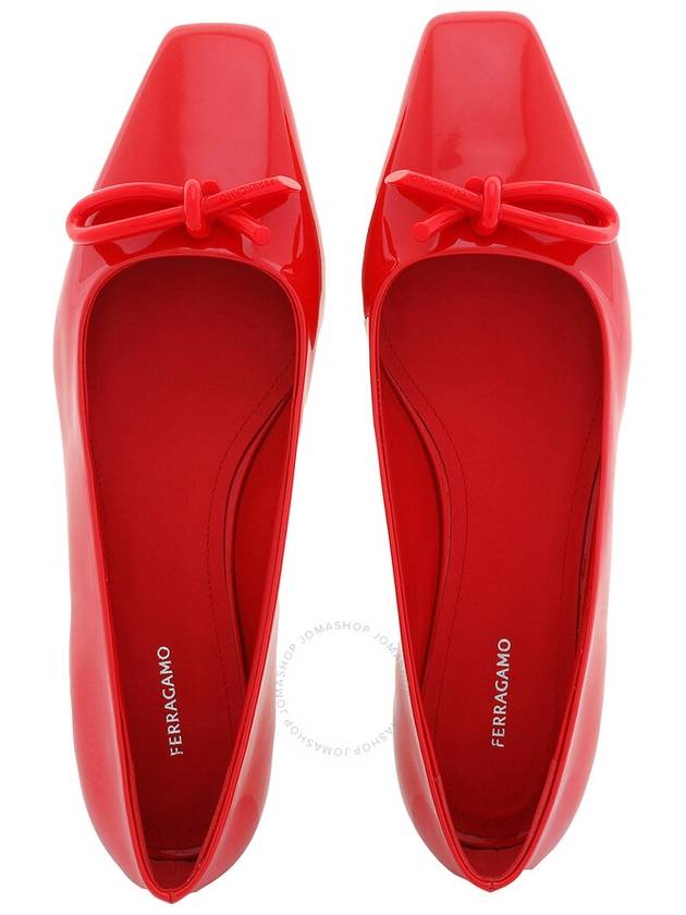 Ferragamo Ladies Red Ballet Flat With Asymmetric Bow, Size 5.5 - SALVATORE FERRAGAMO - BALAAN 3