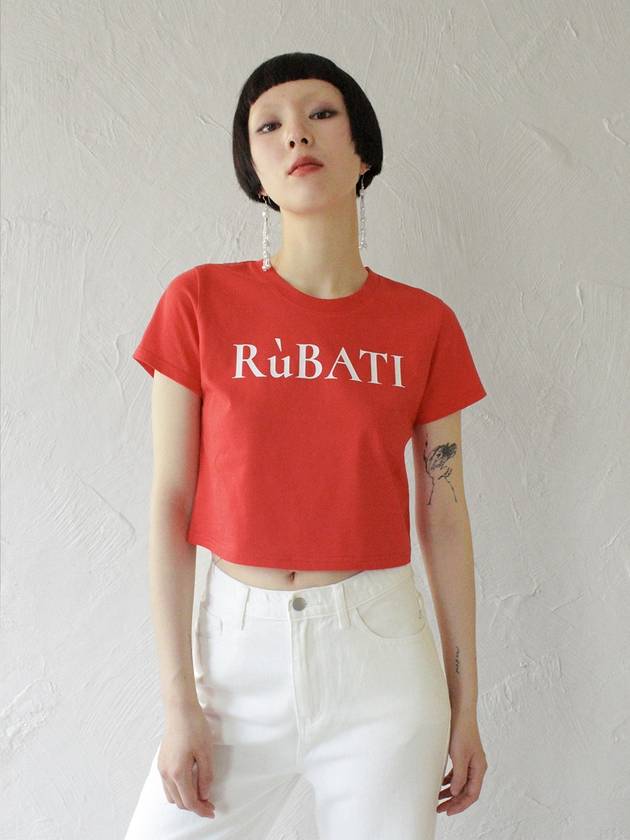 R?BATI Logo Crop Tshirt VINTAGE RED - RUBATI - BALAAN 1