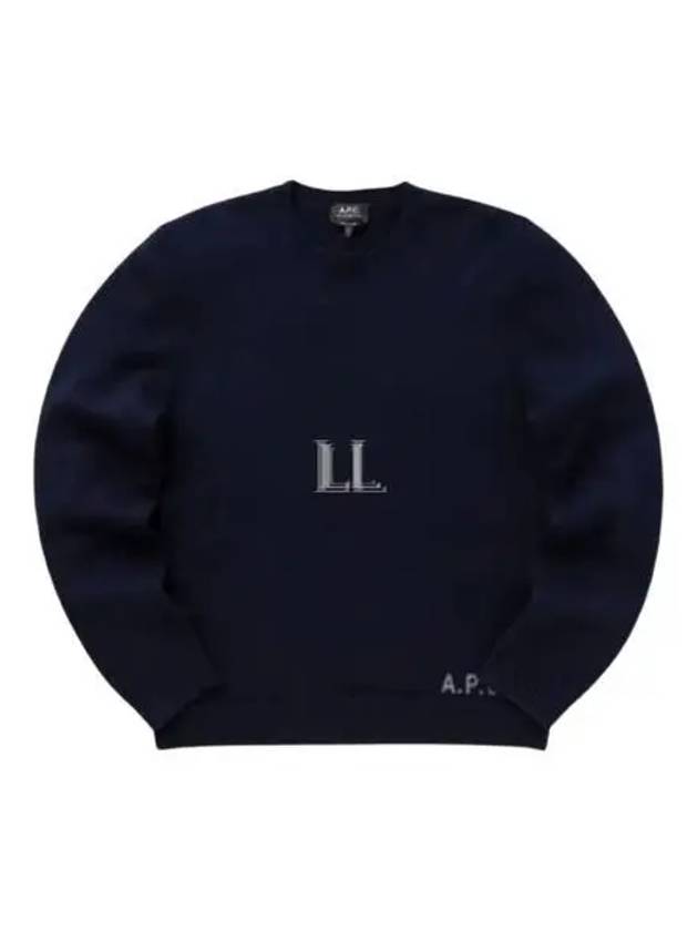 Edward Embroidered Logo Knit Top Navy - A.P.C. - BALAAN 2