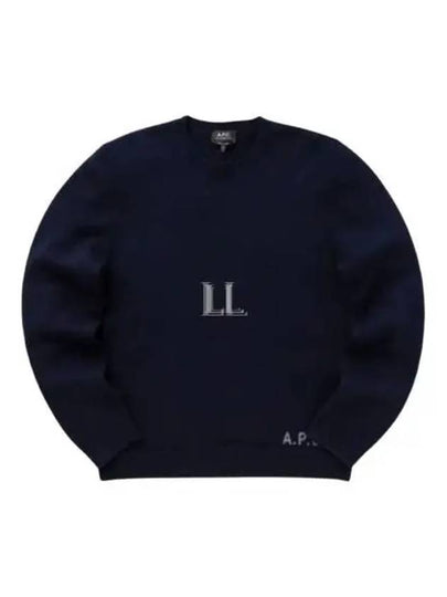 Edward Embroidered Logo Knit Top Navy - A.P.C. - BALAAN 2