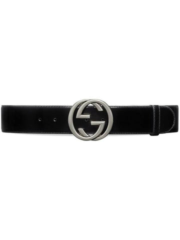 Interlocking G Buckle Leather Belt Black - GUCCI - BALAAN 1