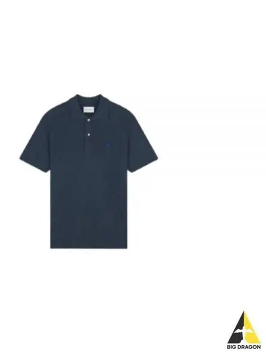 Bold Fox Head Patch Comfort Short Sleeve Polo Shirt Ink Blue - MAISON KITSUNE - BALAAN 2