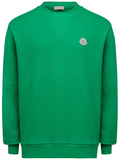 Men's Logo Patch Cotton Sweatshirt Green - MONCLER - BALAAN 2