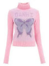 Women's Butterfly Logo Knit Turtleneck Pink - GANNI - BALAAN 2