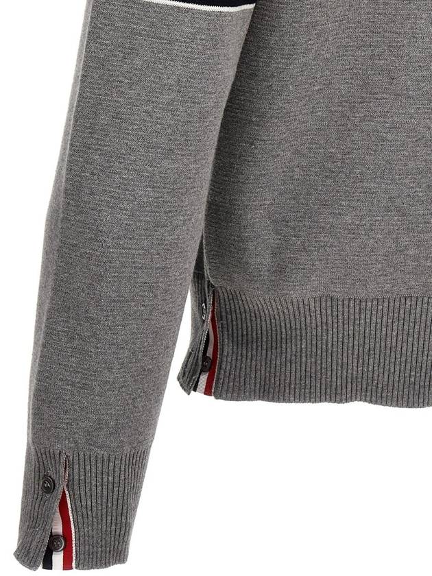 Men's Milan Stitch Armband Crew Neck Knit Top Light Grey - THOM BROWNE - BALAAN 5