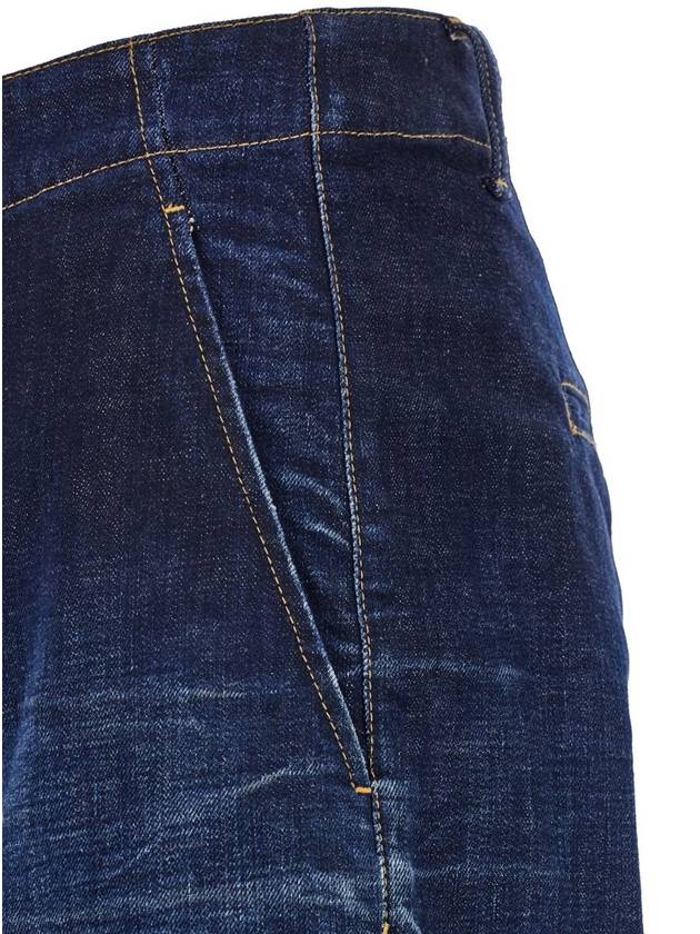 Blue Five-Pocket Jeans With Distressed Effect In Denim Man - DSQUARED2 - BALAAN 3