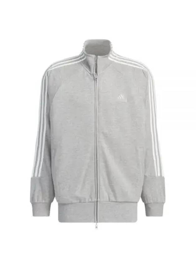 3 Stripe Knit Track Jacket Grey - ADIDAS - BALAAN 2