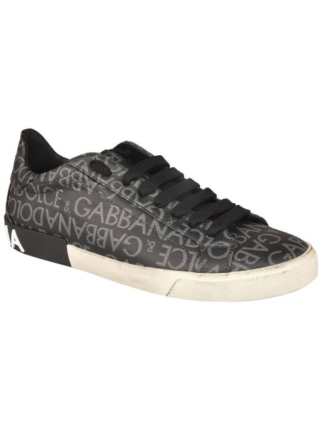 Portofino logo print low-top sneakers gray - DOLCE&GABBANA - BALAAN 3