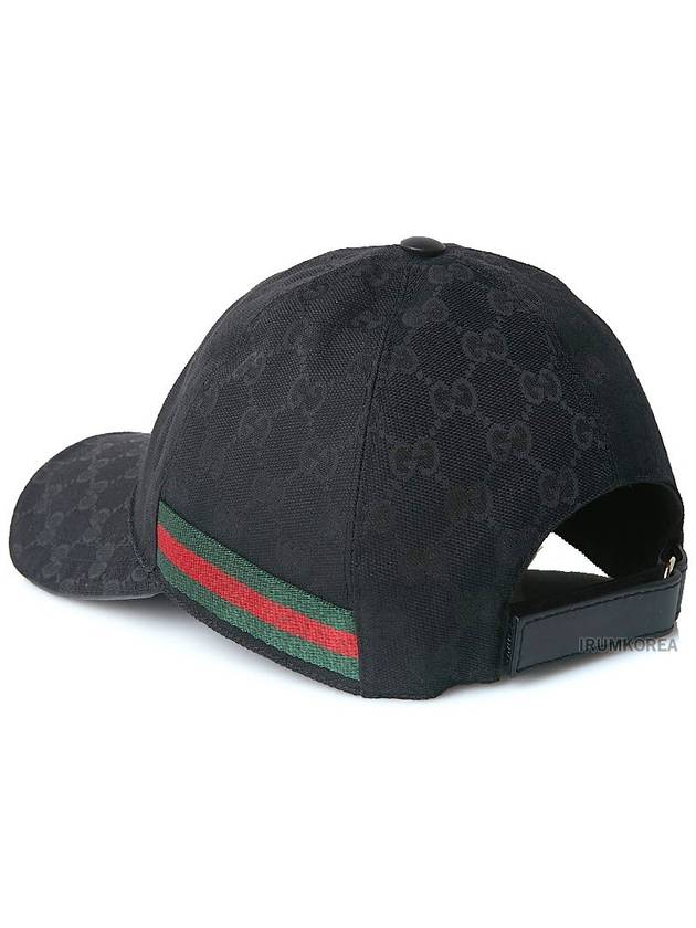 Original GG Web Supreme Canvas Baseball Ball Cap Black - GUCCI - BALAAN 4