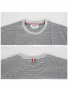 Striped Pocket Cotton Oversized Short Sleeve T-Shirt Blue - THOM BROWNE - BALAAN 6