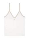 Contrast V-Neck Sleeveless White - COURREGES - BALAAN 1